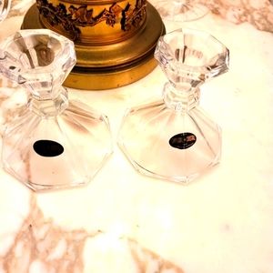 DePlomb crystal candle holders pair